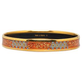 Hermès Pulseira Hermes Dourada Estreita Esmaltada Dourado