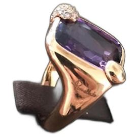 Pomellato Ritratto Ring Roségold Amethyst und Diamanten Größe 53 Golden