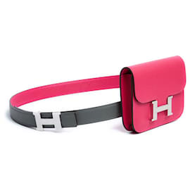 Hermès-Constance Slim Epsom Mexico Clutch on Belt T80 New-Pink
