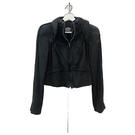 Fendi Cropped Suede Jacket Black Black