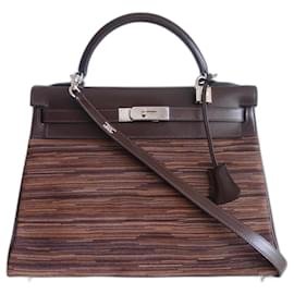 Hermès-Hermes Kelly Vibrato bag 32-Brown