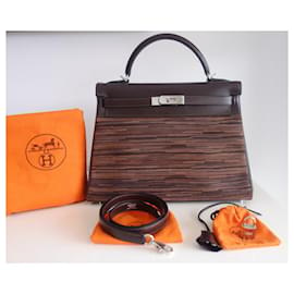 Hermès-Sac Hermes Kelly Vibrato 32-Marron