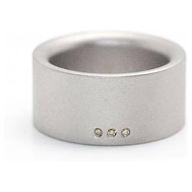 Autre Marque-NIESSING Ring in Steel and Diamonds.-Silvery