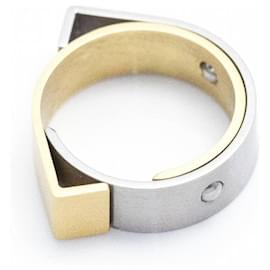 Autre Marque-CARL DAU GEOMETRY Ring aus Gold und Stahl-Silber,Roh