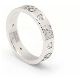 Gucci-GUCCI-Ring mit Diamanten in Gold und Weiß.-Silber