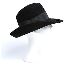 Autre Marque-Marie Mercié Chapeau T58 Hat Wool Black Mafiosa-Noir