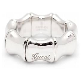 Gucci-GUCCI BAMBOO SPRING Ring White Gold.-Silvery
