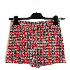 Louis Vuitton-Recurso 2015 Pantalones cortos de seda tricolor Louis Vuitton Ghesquiere FR38-Multicolor