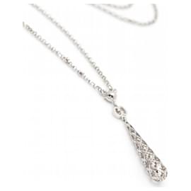 Gucci-GUCCI Teardrop and diamond necklace.-Silvery