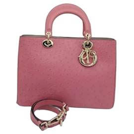 Dior-DIOR DIORISSIMO PINK OSTRICH BAG NEW CONDITION-Pink,Gold hardware