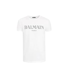 Balmain-BALMAIN  Tops T.International L Cotton-White