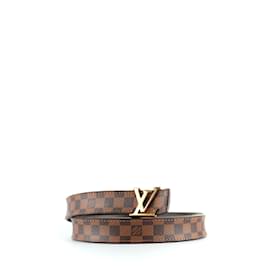 Louis Vuitton-LOUIS VUITTON Cinturones T.cm 85 Cuero-Castaño