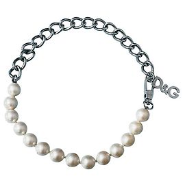 Colar modelo DJ DOLCE & GABBANA em pérola e aço0303 Branco