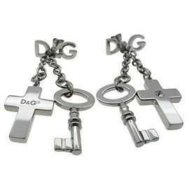 Dolce & Gabbana Boucles d'oreilles acier DOLC E &GABBANA collection « Clés », Modèle DJ0341 Argenté