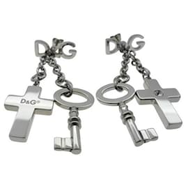 Dolce & Gabbana-DOLC E &GABBANA Stahlohrringe „Keys“-Kollektion, DJ-Modell0341-Silber