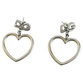 Dolce & Gabbana-DOLCE &GABBANA heart-shaped steel earrings-Silvery