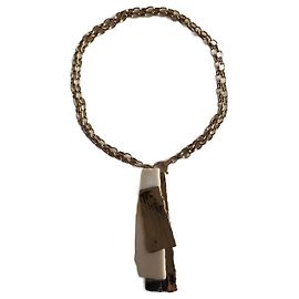 Max Mara Colar de corrente com broche pendente Dourado