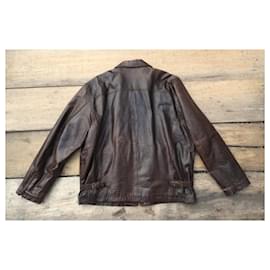 Diesel-Diesel leather jacket size XXL-Dark brown