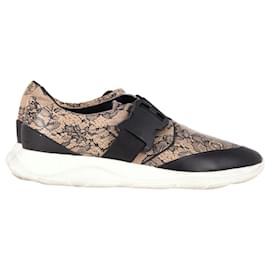 Christopher Kane-Christopher Kane Lace Pattern Sneakers in Beige Leather-Beige