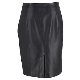 Red Valentino Jupe crayon longueur genou en cuir noir Noir