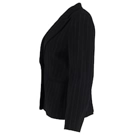Max Mara-Max Mara Pianoforte Striped Blazer in Black Polyester-Black