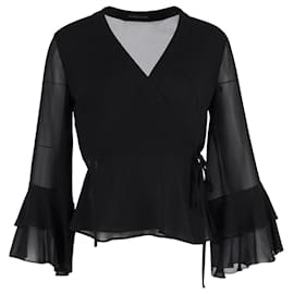 Etro-Etro Wrap Style Blouse in Black Silk-Black