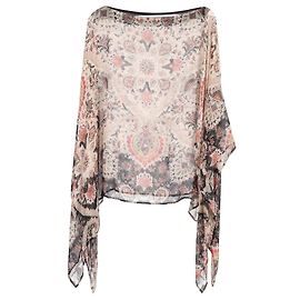 Poncho estampado de seda multicolor de Etro Otro Impresión de pitón