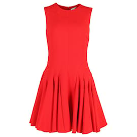 Christian Dior-Dior Sleeveless Flared Mini Dress in Red Wool-Red