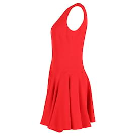 Christian Dior-Dior Sleeveless Flared Mini Dress in Red Wool-Red