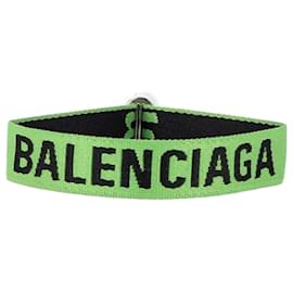 Balenciaga-Balenciaga Logo Party Bracelet in Green Canvas-Green,Olive green