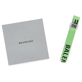 Balenciaga-Balenciaga Logo Party Bracelet in Green Canvas-Green,Olive green