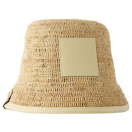 Chapéu Soli Bucket - Jacquemus - Ráfia - Marfim Marrom Bege