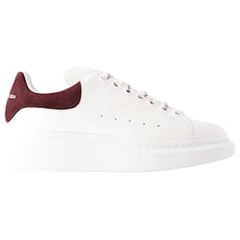 Alexander Mcqueen-Baskets Oversize - Alexander Mcqueen - Cuir - Blanc/Couleur Bordeaux-Blanc