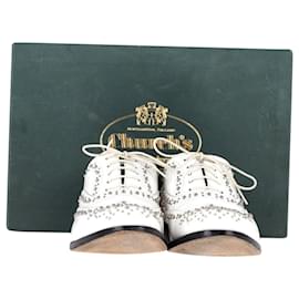 Church's-Church's Studded Brogues in White Leather-White