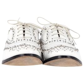 Church's-Church's Studded Brogues in White Leather-White