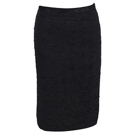 Dolce & Gabbana Jupe crayon texturée longueur genou en polyester noir Noir