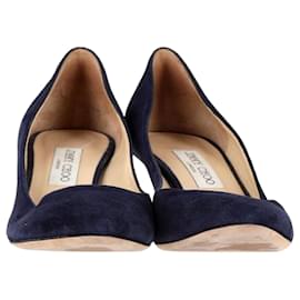 Jimmy Choo-Jimmy Choo Pumps mit mittelhohem Absatz aus marineblauem Wildleder-Marineblau