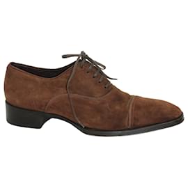 Tom Ford-Sapatos Oxford Tom Ford Clayton Cap Toe em camurça marrom-Marrom