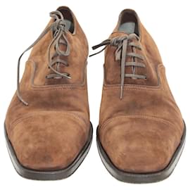 Tom Ford-Sapatos Oxford Tom Ford Clayton Cap Toe em camurça marrom-Marrom