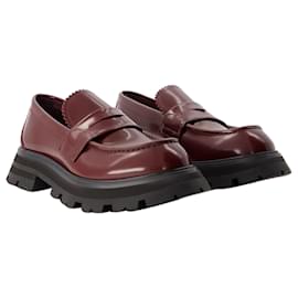 Alexander Mcqueen-Loafers - Alexander Mcqueen - Leather - Dark Burgundy-Red,Dark red