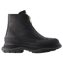 Stivaletti Tread Slick - Alexander Mcqueen - Pelle - Nero Nero