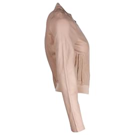 Maje-Maje Bomber Jacket in Pink Leather -Pink