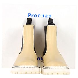 Botins Proenza Schouler Chelsea em couro bege Marrom Bege