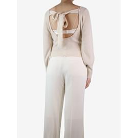 Reformation-Cream open back ribbed jumper - size M-Cream
