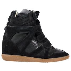Isabel Marant Beckett Baskets montantes compensées en daim noir Noir