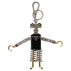 Prada-Prada Robot key ring charm in Saffiano-Black