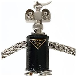 Prada-Prada Robot key ring charm in Saffiano-Black