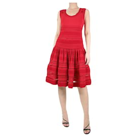 Alaïa-Red lace-trimmed dress - size UK 12-Red