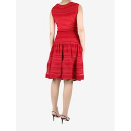 Alaïa-Rotes Kleid mit Spitzenbesatz – Größe UK 12-Rot