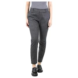 Brunello Cucinelli-Dark grey wool trousers - size UK 12-Grey